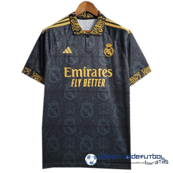 adidas Tailandia Especial Camiseta Real Madrid Equipación 2023 2024 Negro Amarillo