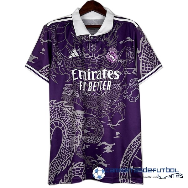 adidas Tailandia Especial Camiseta Real Madrid Equipación 2023 2024 Purpura Blanco