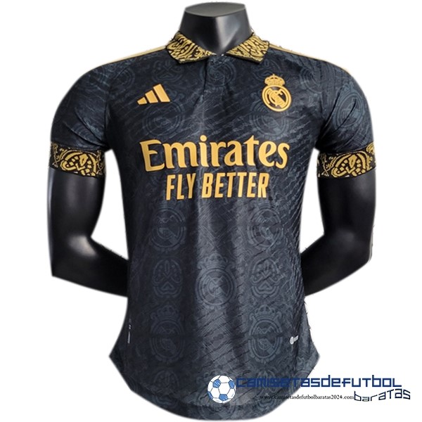 adidas Tailandia Especial Jugadores Camiseta Real Madrid Equipación 2023 2024 Negro Amarillo