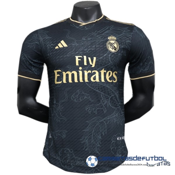 adidas Tailandia Especial Jugadores Camiseta Real Madrid Equipación 2023 2024 Negro I Amarillo