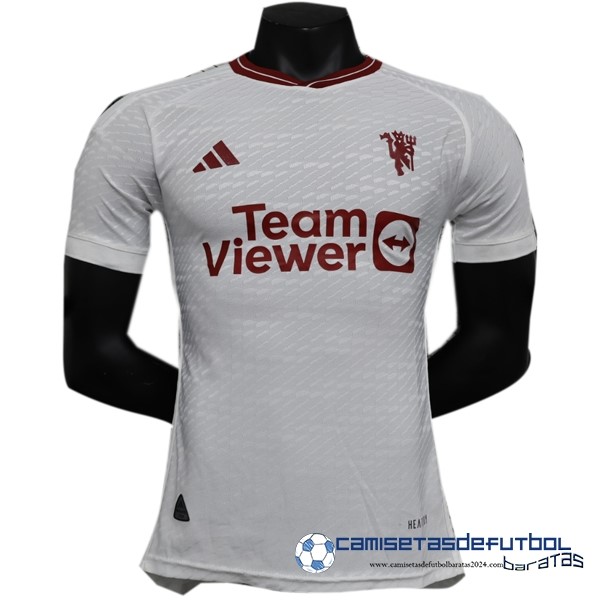 adidas Tailandia Tercera Jugadores Camiseta Manchester United Equipación 2023 2024 Blanco