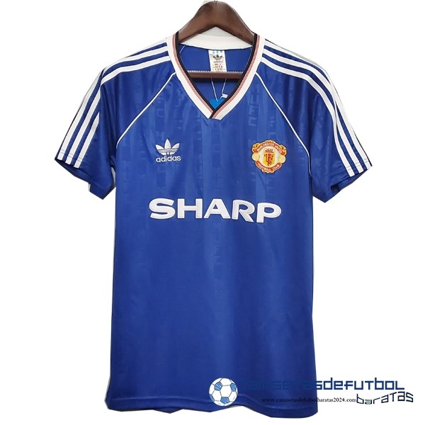 adidas Tercera Camiseta Manchester United Retro Equipación 1988 1990 Azul