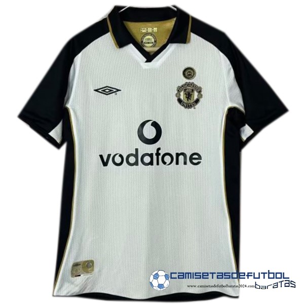 umbro Segunda Camiseta Manchester United Retro Equipación 2001 2002 Blanco