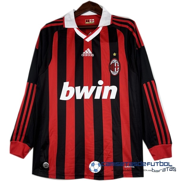 adidas Casa Camiseta Manga Larga AC Milan Retro 2009 2010 Rojo