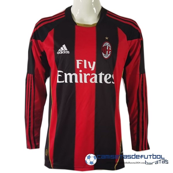 adidas Casa Camiseta Manga Larga AC Milan Retro 2010 2011 Rojo