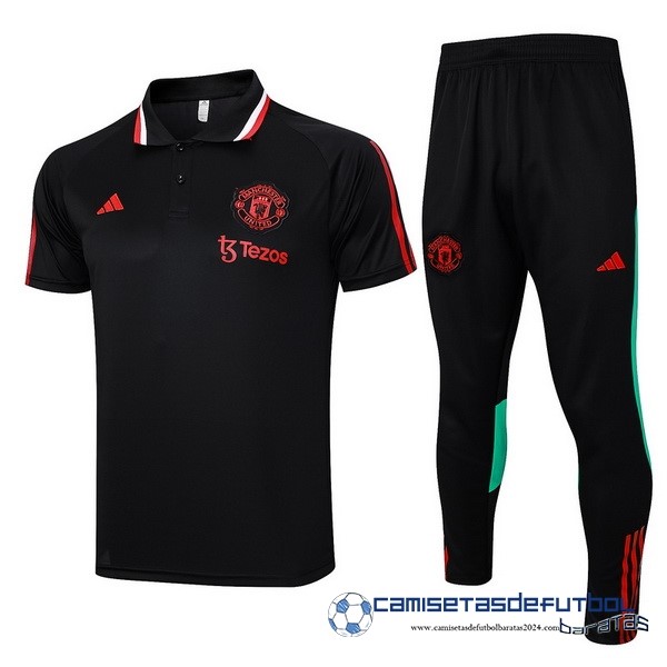adidas Conjunto Completo Polo Manchester United Equipación 2023 2024 Rojo I Negro