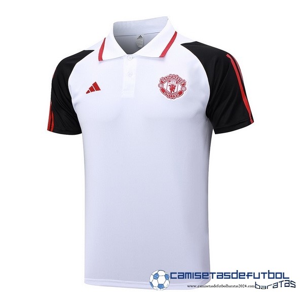 adidas Polo Manchester United Equipación 2023 2024 Blanco Negro Rojo