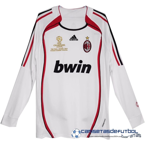 adidas Segunda Camiseta Manga Larga AC Milan Retro 2006 2007 Blanco