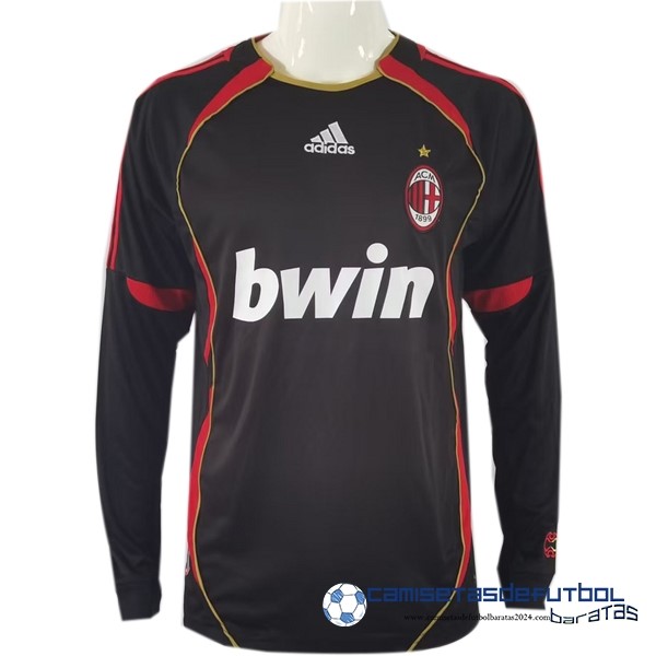 adidas Tercera Camiseta Manga Larga AC Milan Retro 2006 2007 Negro