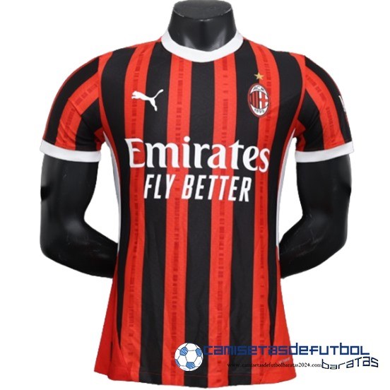 Concepto Casa Jugadores Camiseta AC Milan Equipación 2024 2025 Rojo Negro
