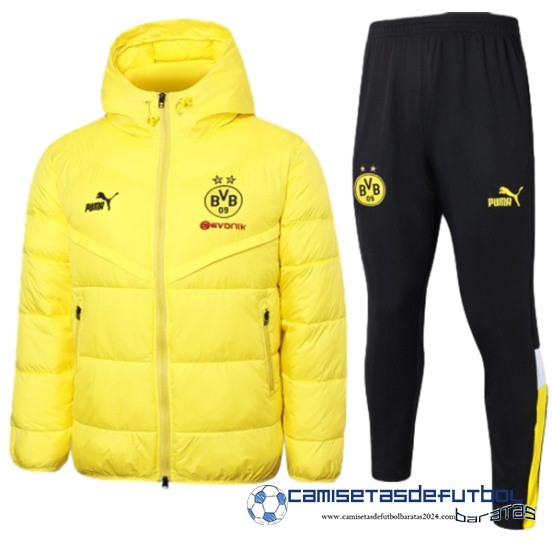 Conjunto Completo Chaqueta De Algodon Borussia Dortmund Equipación 2023 2024 Amarillo Negro