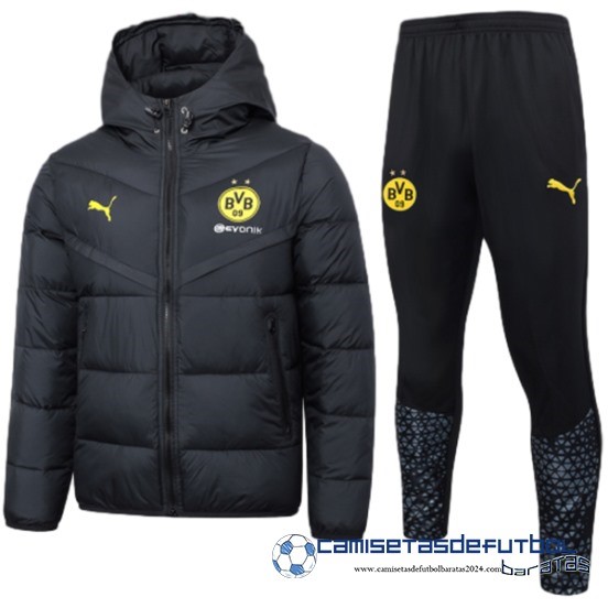 Conjunto Completo Chaqueta De Algodon Borussia Dortmund Equipación 2023 2024 Negro