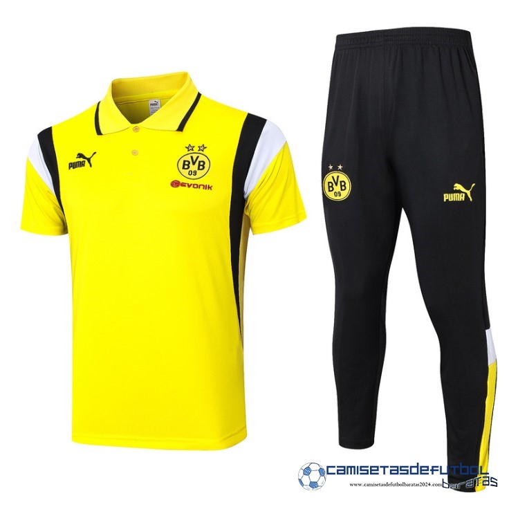 Conjunto Completo Polo Borussia Dortmund Equipación 2023 2024 Amarillo Blanco Negro