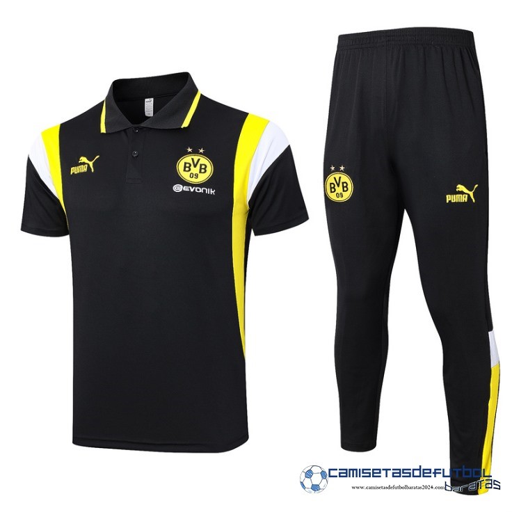 Conjunto Completo Polo Borussia Dortmund Equipación 2023 2024 Negro Amarillo
