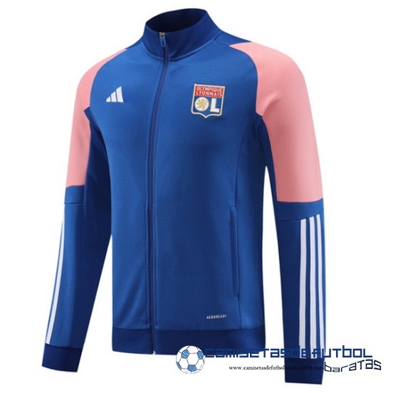 Ropa Deportiva Con Cremallera Larga Lyon Equipación 2023 2024 Azul Rosa